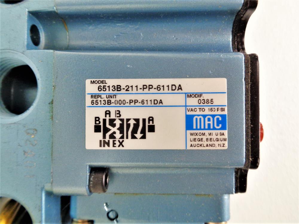 MAC Solenoid Valve 6513B-211-PP-611DA w/ PPE-611DAAG